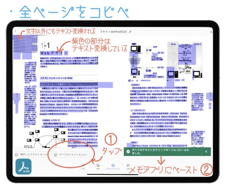 テキストデータの保存の全ページコピペ